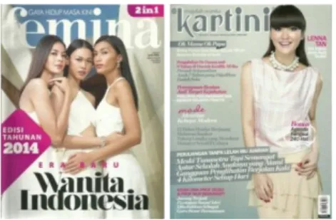 Gambar  1.  Cover  majalah  Femina  edisi  tahunan  2014  dan  Kartini  edisi  Januari  2014