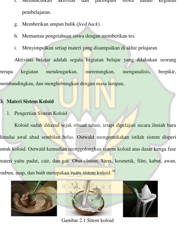 Gambar 2.1 Sitem koloid 