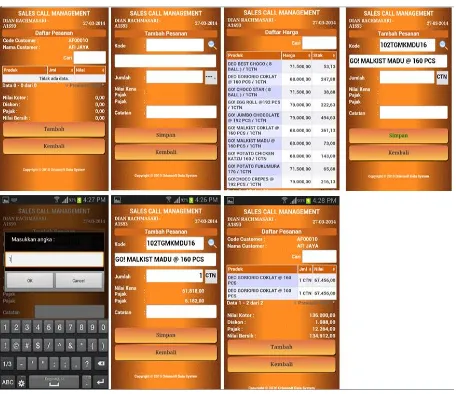 Gambar  4.2 Input Penjualan Aplikasi yang Sedang Berjalan 