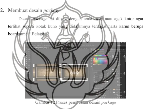 Gambar 12 Proses pembuatan desain package 