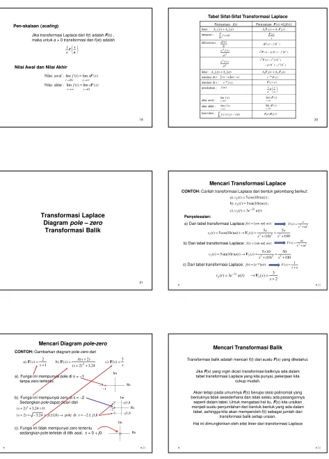 Tabel Sifat-Sifat Transformasi Laplace