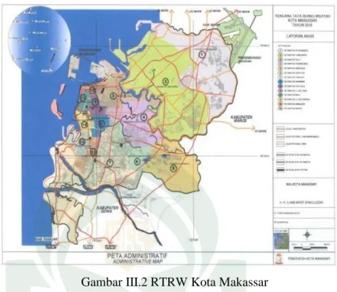 Tabel III.1. Penentuan Fungsi Detail Tata Ruang Kota (DTRK)  Kotamadya Makassar Tahun 1999/2000-2009/2010 
