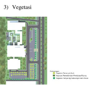 Gambar 3.18 Perletakan Vegetasi  Sumber: Hasil Pengembangan Desain, 2015 