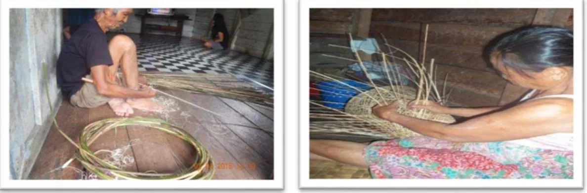 Figure 3.  Processing Of Rattan (Meraut dan Menganyam). 