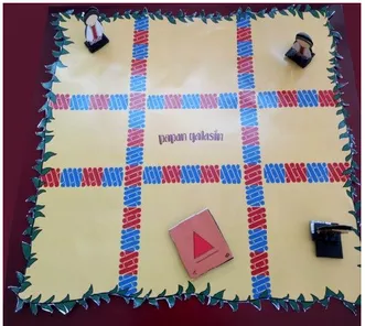 Gambar 2 : Interface Boardgame Galasin karya Kartika Ambarsari  sebagai adaptasi dari permainan tradisional Gobak Sodor 