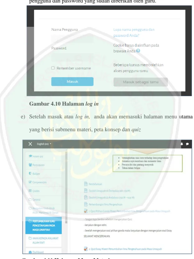 Gambar 4.10 Halaman log in 