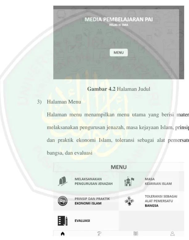 Gambar 4.2 Halaman Judul  3)  Halaman Menu 