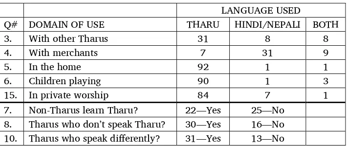 Table 10. Language use patterns 