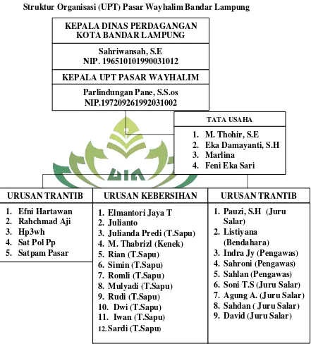 Gambar 3. Struktur Organisasi (UPT) Pasar Wayhalim Bandar Lampung 