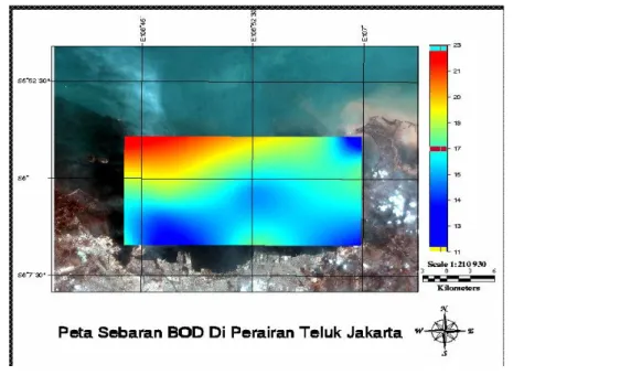 Gambar 7. Peta Distribusi Spasial COD (mg/l) di Perairan Teluk Jakarta 