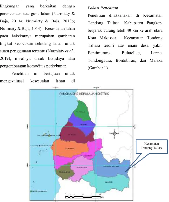 Gambar 1. Lokasi Penelitian, Kecamatan Tondong Tallasa, Kabupaten Pangkep 
