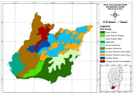 Gambar 1. Peta pola ruang Kecamatan Ciater berdasarkan RTRW Kabupaten Subang 2011-2031 