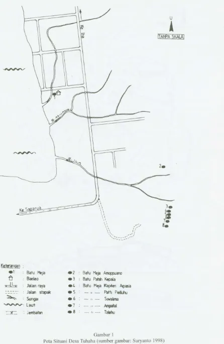 Peta Situasi Desa Tuhaha (sumberGambar 1  gambar: Suryanto 1998) 