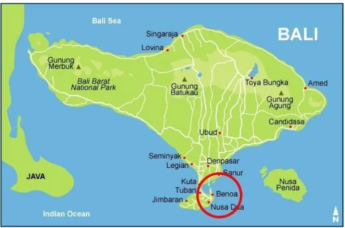 Gambar 2.5 Peta Tanjung Benoa, Bali 