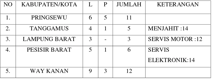 TABEL 6 Data siswa/i UPTD PSBR Raden Intan Lampung Tahun 2017 