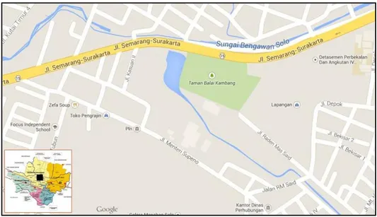 Gambar 1. Peta Lokasi Taman Balekambang Solo 