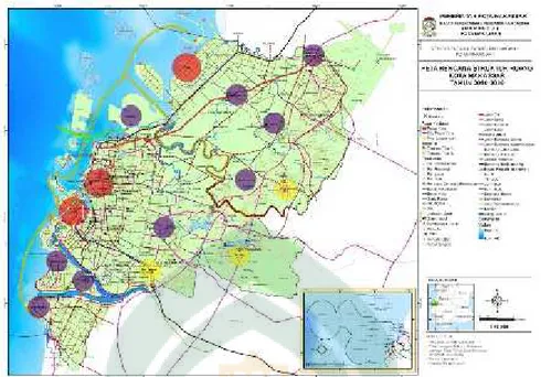 Gambar III.1 Peta Rencana Struktur Ruang Wilayah Kota Makassar 2010-2030 https://wordpress.com/2012/10/06/peta-tata-ruang-kota-makassar/, diakses tanggal 6