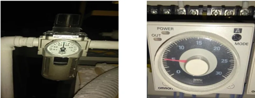 Gambar 7. Setingan regulator angin dan settingan timer 