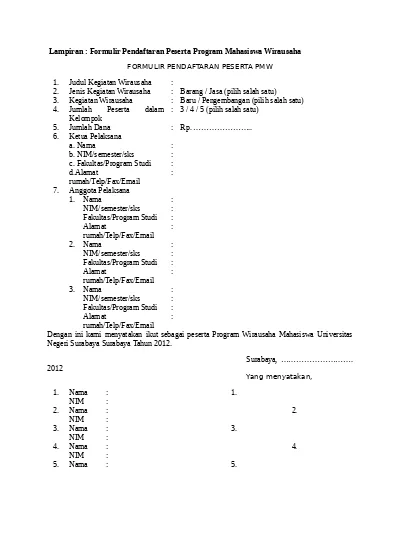 Format Penulisan Proposal Id Docx