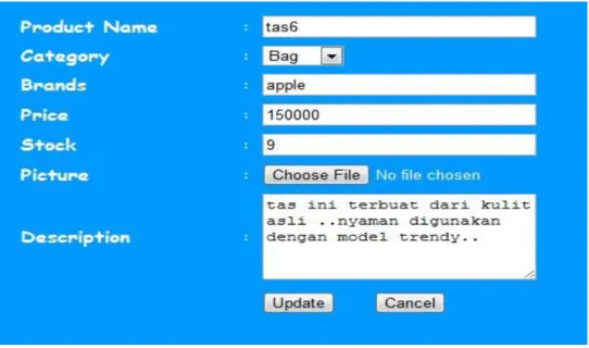Gambar 14. Input Data Produk 