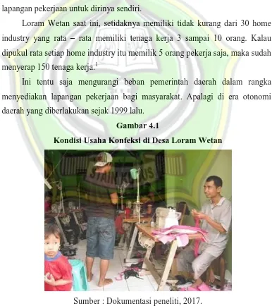 Gambar 4.1 Kondisi Usaha Konfeksi di Desa Loram Wetan 
