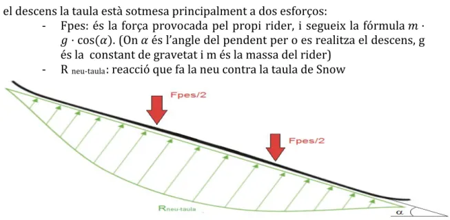 Figura 15: Esquema de forces durant la baixada 