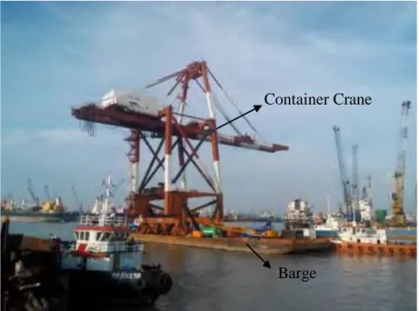 Gambar 1.1 Contoh Transportasi Heavy Lift Menggunakan Barge  (sumber: PT. Gama Inti Samudera) 