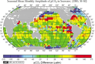 Figure 3. Seasonal Mean Monthly Amplitudo of pCO2 in Seawater 