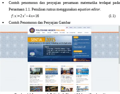 Gambar 4.1 Laman web Politeknik Negeri Malang (Sumber: *)