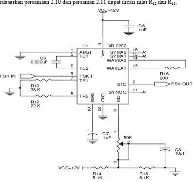 Gambar 3.14 Modulator FSK XR-2206 
