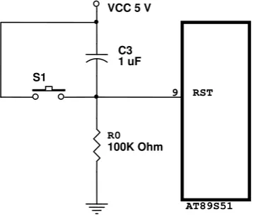 Gambar 2.10  Rangkaian reset AT89C51 