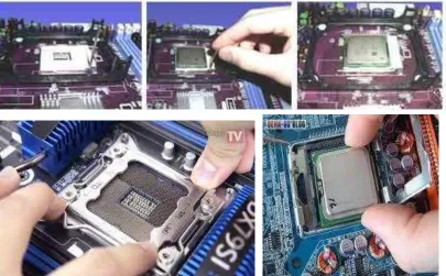 Gambar 3. Cara Memasang Prosesor Jenis Socket 