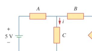 Figure 1.14The source on the right-hand side is abecause it is a voltage source. The key idea to keep in mind isthat a voltage source comes with polarities 