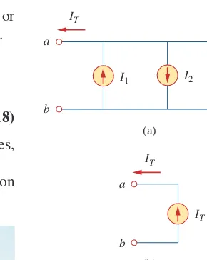 Figure 2.18Expressed mathematically, KVL states thatCurrent sources in parallel: (a) original