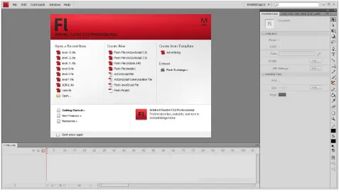 Gambar 2.1 Tampilan Start Page Adobe Flash CS4 