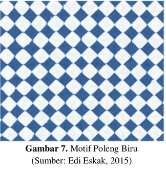 Gambar 7. Motif Poleng Biru  (Sumber: Edi Eskak, 2015) 