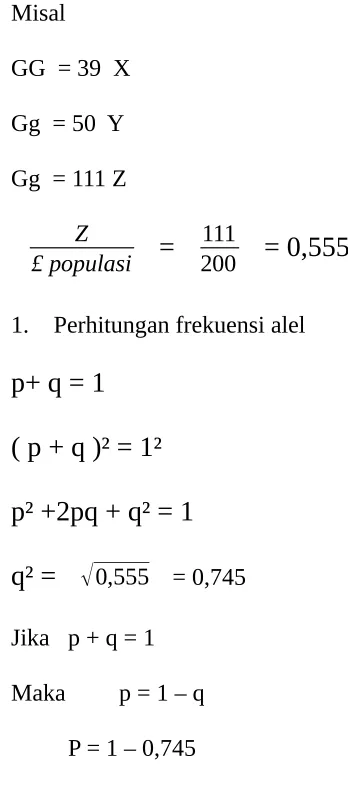 Tabel 1.1 Uji X2 Percobaan 1