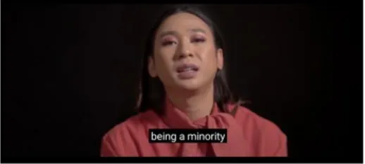 Gambar 3: Penampilan Jovi dalam videonya yang berjudul 3 Minoritas – Jovi Adhiguna  Hunter | Creators For Change (12 November 2018) 