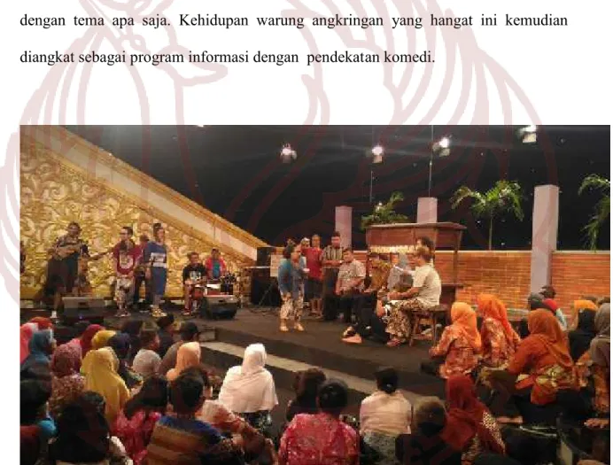 Gambar 2. Suasana produksi Obrolan Angkringan. Sumber: tvri.co,id