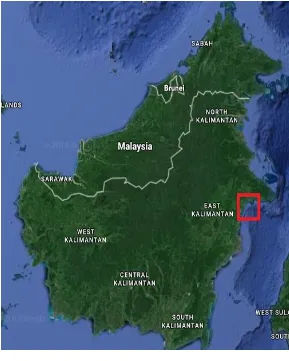 Figure 1.3 Map of Kalimantan (Source: Google Earth, 2016) 