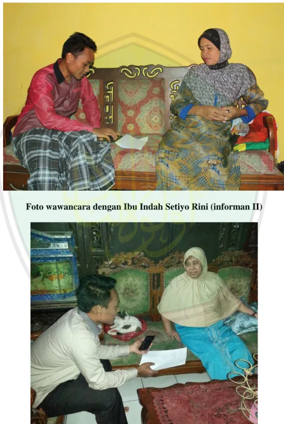 Foto wawancara dengan Ibu Taslimah (informan I) 