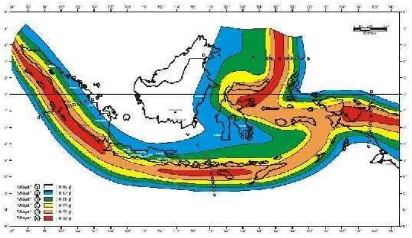 Gambar 2. Peta Wilayah Gempa Indonesia 