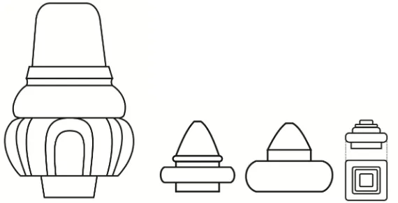 Gambar 1. Jenis-jenis kemuncak bangunan yang ditemukan di Caṇḍi Simangambat 