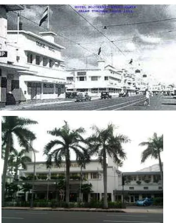 Gambar 03. Bagian dalam hotel majapahit (kiri) sumber   http://www.eastjavatraveler.com; Bagian pintu depan  