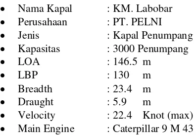 Tabel 2. 2 Data Teknis Operasional KMP. Labobar 