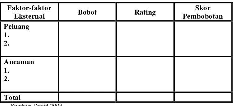 Tabel 3.2 Matriks EFE 