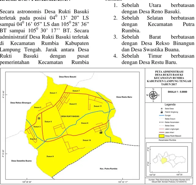 Gambar 1. Peta Administrasi Desa Rukti Basuki  Secara  sosial  ekonomi  Desa  Rukti 