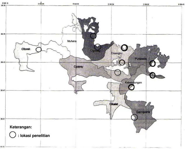 Gambar 1. Peta Lokasi Penelitian Keragaman Herpetofauna di Taman Nasional Gunung Halimun