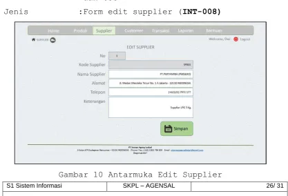 Gambar 10 Antarmuka Edit Supplier 