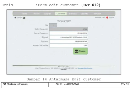 Gambar 13 Antarmuka Customer 